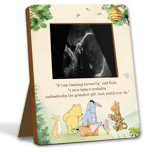 Wooden Pregnancy Milestone Ultrasound Picture Frame - Baby Shower Gift