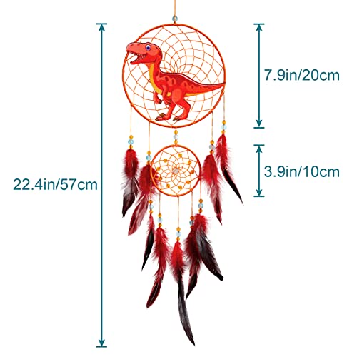 Dinosaur Dream Catcher Wall Hanging for Kids Bedroom Decor