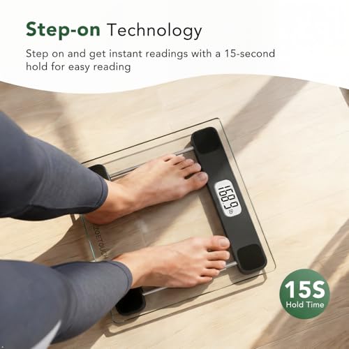 Digital Bathroom Scale for Body Weight, 400lb Capacity with Measuring Tape