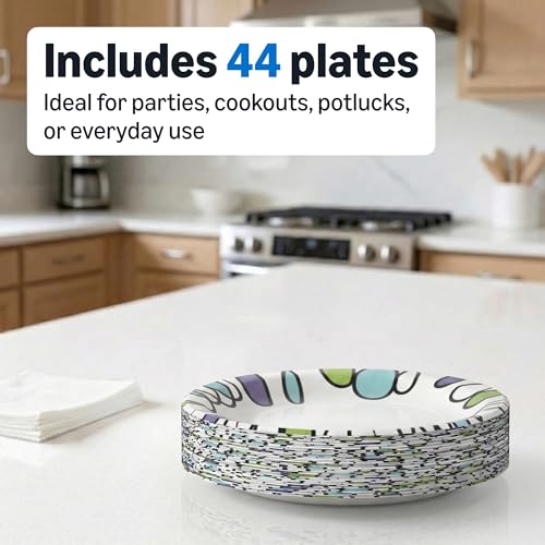 Amazon Basics Disposable Paper Plates, 10 Inch, 44 Count