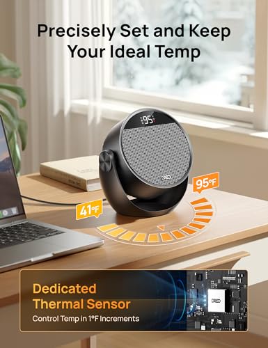 Portable Electric Space Heater 1500W with Thermostat and Remote Control