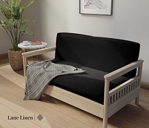Full Size Futon Cover - 100% Cotton Slipcover, Black