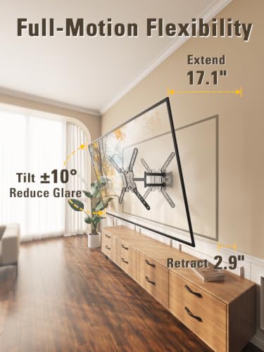 Full Motion TV Wall Mount for 26-60 Inch TVs - Articulating Swivel & Tilt
