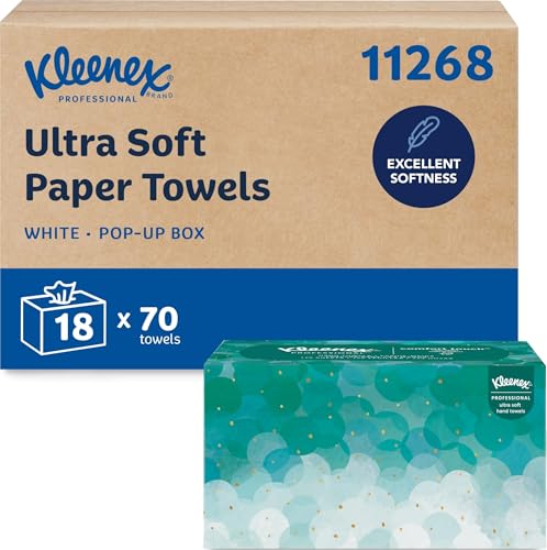 Ultra Soft Paper Towels in Pop-Up Box - Bulk 18 Pack (1,260 Sheets)