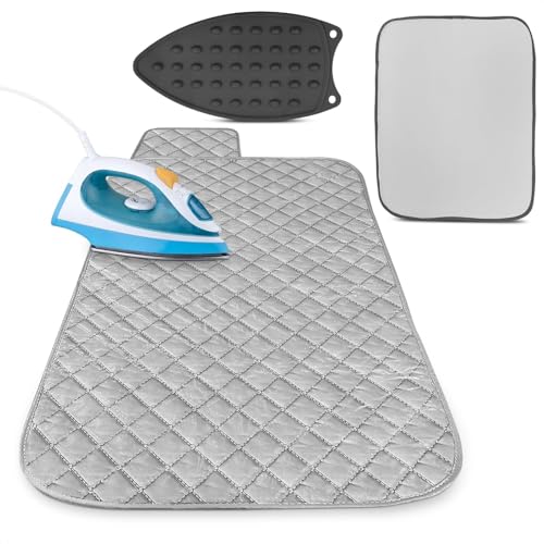 3-in-1 Magnetic Ironing Mat for Tabletop, 40 x 18 Inch Heat-Resistant Pad
