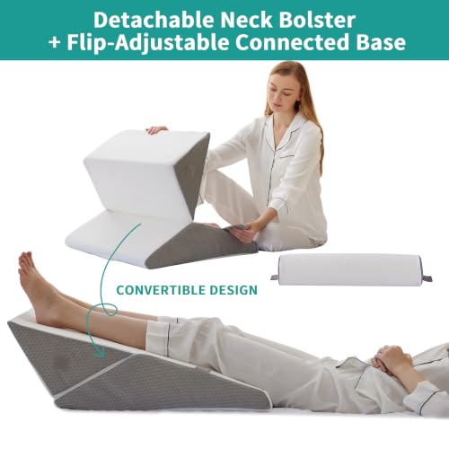 Bedluxe Orthopedic Bed Wedge Pillow Set - Adjustable Memory Foam Support