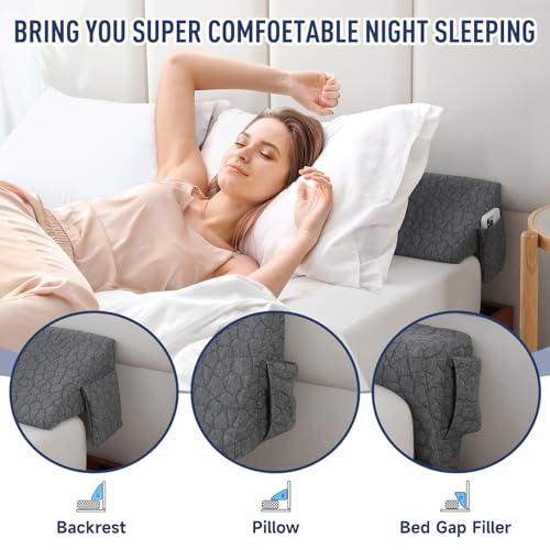 King Bed Wedge Pillow - Headboard Gap Filler, Non-Slip Foam