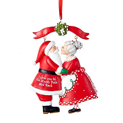 I Love You to the North Pole and Back Christmas Ornament 3.75" Kurt Adler Mr. & Mrs. Claus
