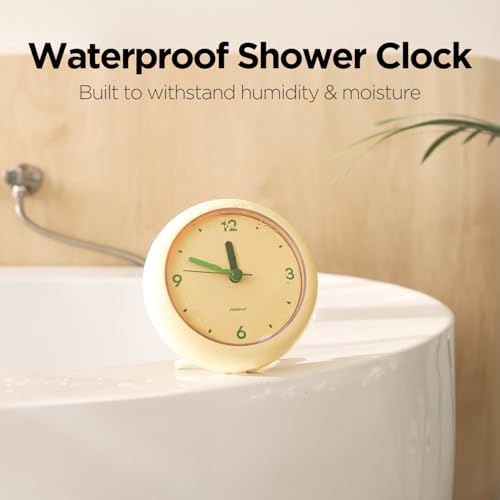 Silent Waterproof Bathroom Clock - Battery Operated Shower Clock