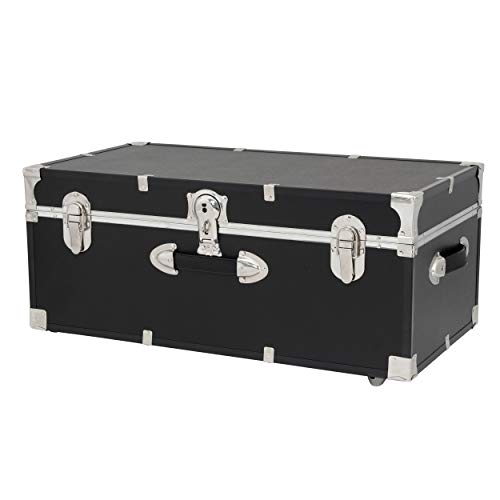 Seward Trunk Rover Black Storage Chest with Wheels & Lock, 30-Inch
