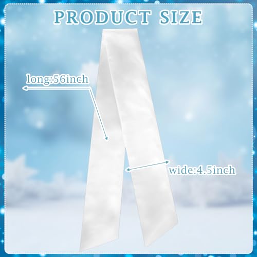 White Wreath Sash for Front Door Satin Bow Blank Ribbon 4.5" x 56"