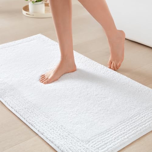 Madison Park Splendor Reversible 100% Cotton Bath Rug, 21x34 White