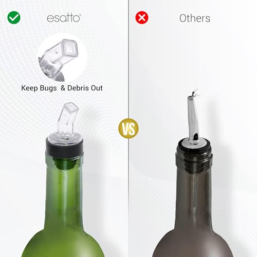 Esatto 24 Pack Liquor Bottle Pourers with Built-in Filter Spouts - Drip-Free, Universal Fit