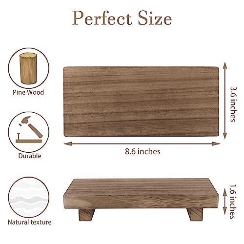 Small Wood Pedestal Tray, 8.7-Inch Farmhouse Bathroom Soap Holder
