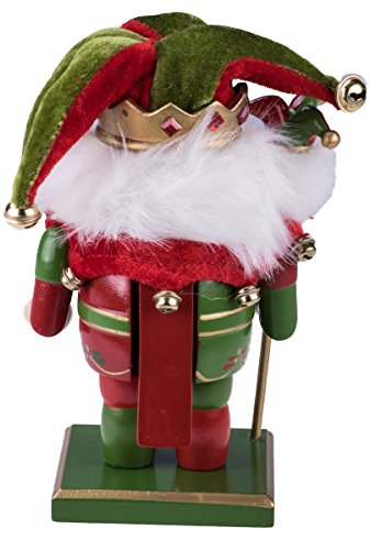 Clever Creations Red and Green Jester Wooden Nutcracker - 7 Inch Christmas Decor