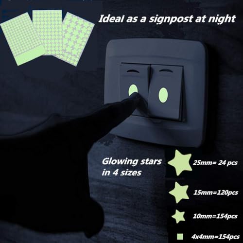 452-Piece Glow in the Dark Star Wall Stickers for Ceiling and Bedroom Decor