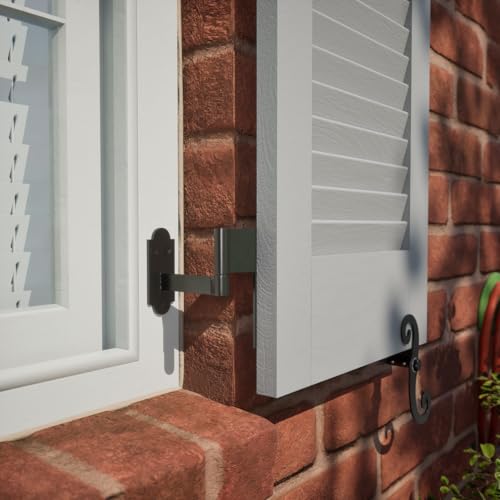 Stainless Steel Shutter Pintel on Plate Kit, 1 1/2-Inch Offset, 2 Pairs