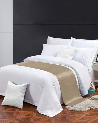 Sabolny Brown Farmhouse Bed Runner Scarf - Cal King Bed Throw (102x20)