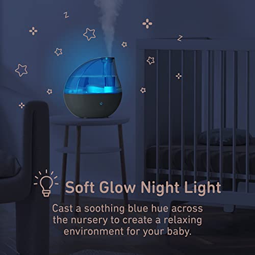 Ultrasonic Cool Mist Humidifier and Soft Glow Night Light for Nursery