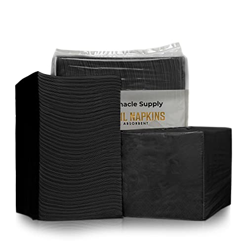 Black 3-Ply Disposable Cocktail Napkins Bulk Pack - Elegant Party & Bar Napkins