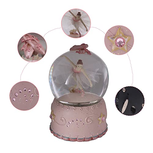 Ballerina Swan Lake Musical Snow Globe with Rotating Figurine and LED Lights