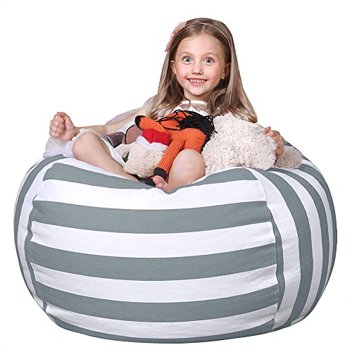 Stuffed Animal Storage Bean Bag Chair Cover - Extra Large Kids Toy Organizer