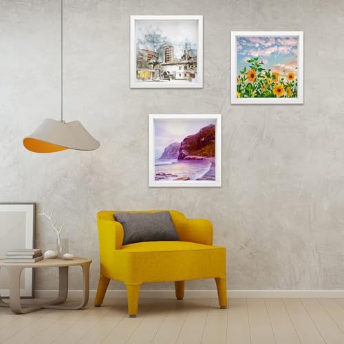 4-Pack 8x8 Inch Shadow Box Frames, Square 3D Display Cases for Memorabilia
