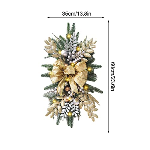 Maelstrom 23.6-inch Prelit Christmas Swag with Lights and Decorations