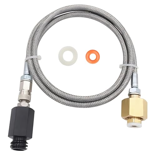 60-Inch CO2 Soda Maker Adapter Hose, CGA320 to TR21-4 Stainless Steel