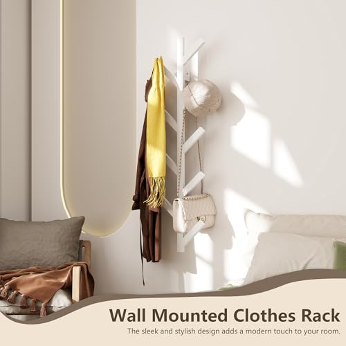 Vertical Wall-Mounted Coat Rack, 37.8-inch Steel Hat Hook with 9 Hooks