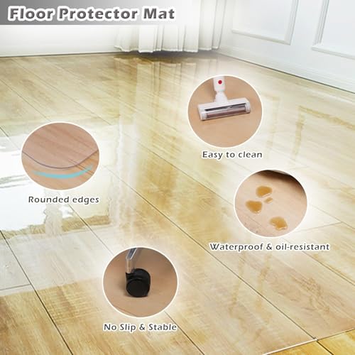 1.5mm Clear Floor Protector Mat for Hardwood Floors - 3x5ft