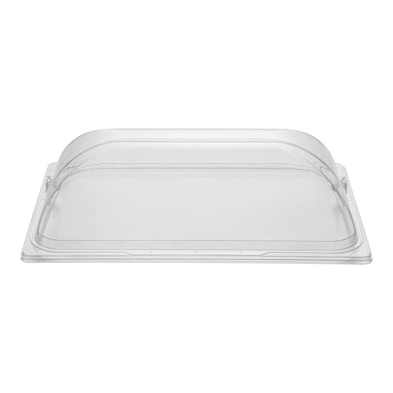 Restaurantware Cater Tek 21 Inch Polycarbonate Plate Cover 1 Shatterproof Dish Cover - Dishwashable For 21 Inch Plates Clear Plastic Tray Cover Flap Handle Design Endures Up To 210F