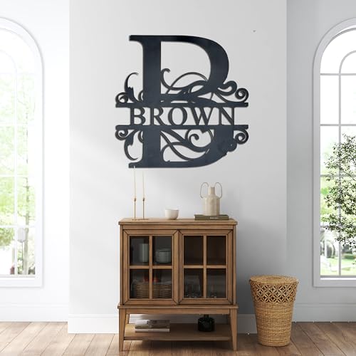 Custom Metal Monogram Wall Art - Personalized Name Sign for Home Decor