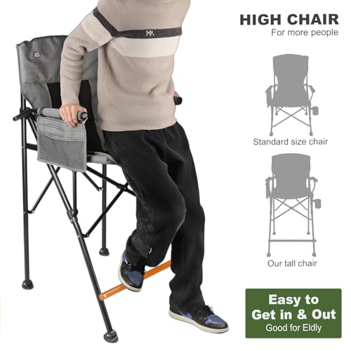 Extra Tall Folding Camping Chair, 350lb Capacity Portable Director Chair