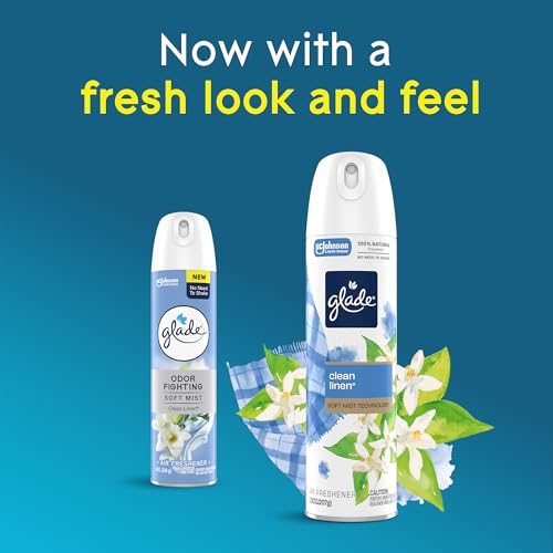 Clean Linen Air Freshener Room Spray - Odor Fighting (7.3 oz, 6-Pack)
