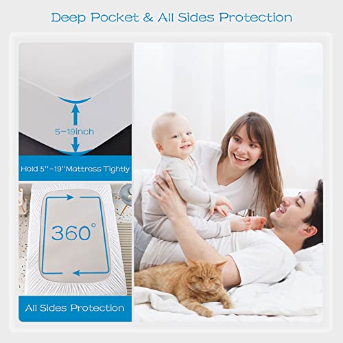 GRT Twin Waterproof Mattress Protector (2-Pack) - Fitted Deep Pocket 5"-19"