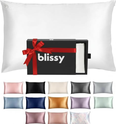 Blissy 100% Pure Mulberry Silk Pillowcase - 22 Momme 6A Grade, Standard White