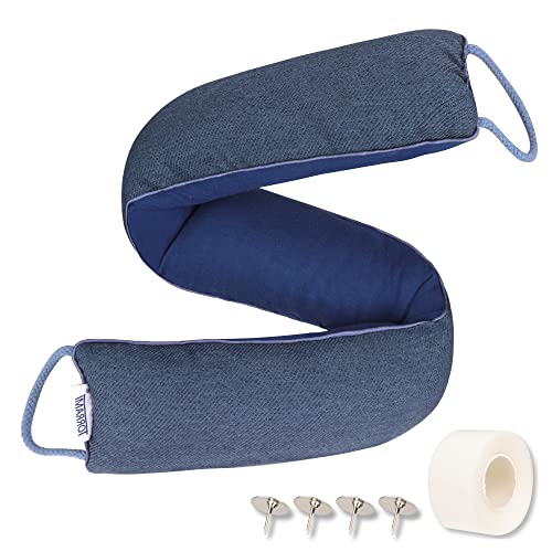 Heavy Duty Under Door Draft Stopper - 30 Inch Noise & Air Blocker (Dark Blue)