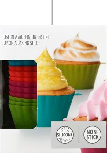 OXO Good Grips Silicone Baking Cups - Reusable, BPA-Free, Non-Stick | 12 Pack for Cupcakes & Muffins