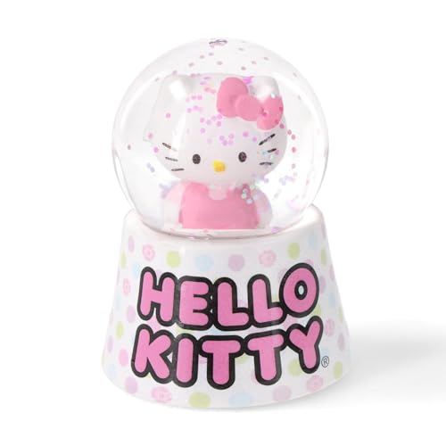Polka Dot Mini Light-Up Snow Globe with Swirling Glitter, 3 Inches