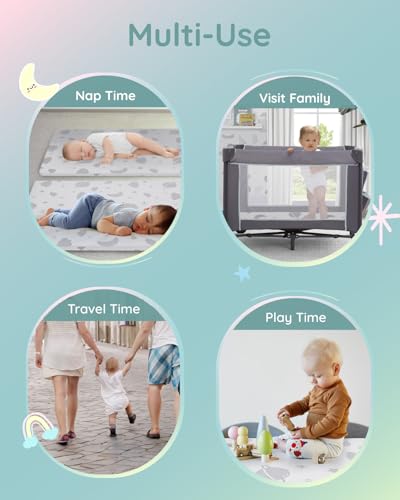 Portable Playpen Mattress 38 x 26 Inch Waterproof Breathable Foam Pad