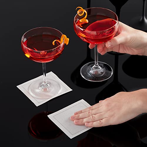 Reusable Cotton Cocktail Napkins, 4.3 x 4.3 Inch, Cream, 50 Per Roll