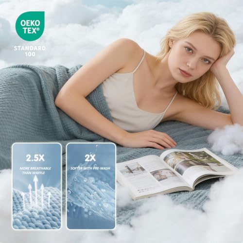 EMME 4-Layer Muslin Throw Blanket - Soft Cotton Gauze Couch Blanket, 50"x70"