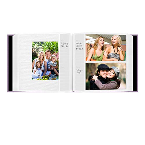 Fabric 4x6 Photo Album - 200 Pocket Bookbound Memory Book, Misty Lilac
