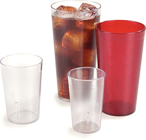 Carlisle FoodService Products Stackable Stackable Tumbler Plastic Tumbler with Pebbled Exterior for Restaurants, Catering, Kitchens, Plastic, 9.5 Ounces, Clear, (Pack of 72)
