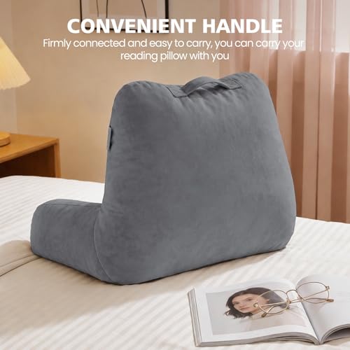 Adjustable Memory Foam Reading Pillow with Arms - Large Gray