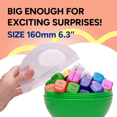 Yellow Plastic Claw Machine Capsules 6.3 Inch Jumbo Party Favor Containers - 5 pcs