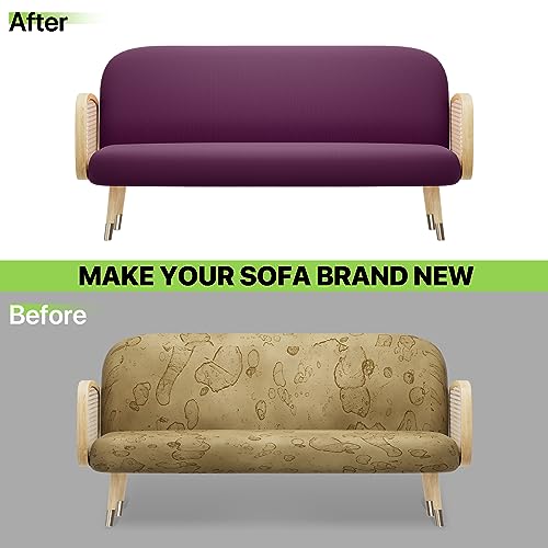Queen Size Purple Futon Cover - Stretch Slipcover for Armless Sofa Bed