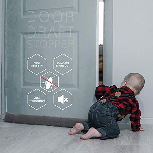 Weighted Under Door Draft Stopper - 32 Inch Noise & Cold Air Blocker