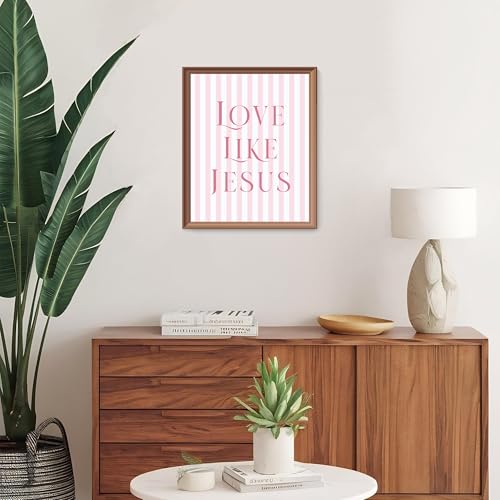 Pink Bow Christian Wall Art Decor - 10x8 Inch Inspirational Bible Verses Set of 4